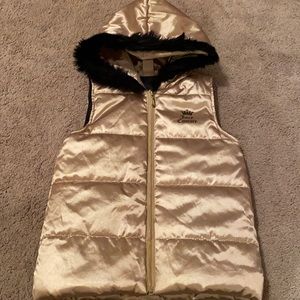 Juicy Couture Girls Gold Puffer Vest Size 6X